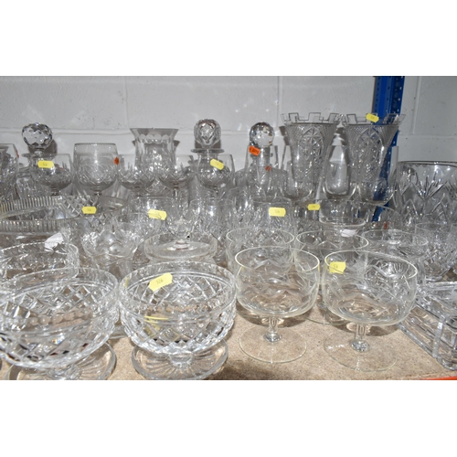 526 - A QUANTITY OF CUT GLASS WARES, to include a set of six brandy glasses, two Royal Brierley wine glass... 