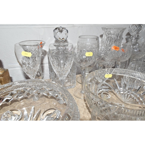 526 - A QUANTITY OF CUT GLASS WARES, to include a set of six brandy glasses, two Royal Brierley wine glass... 