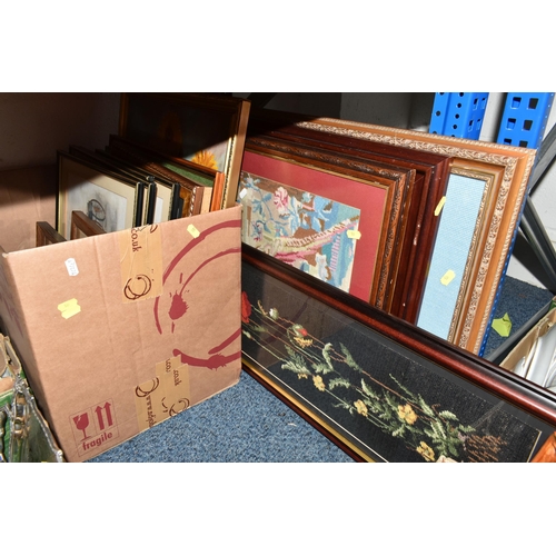 531 - FOUR BOXES AND LOOSE CERAMICS, ORNAMENTS AND PICTURES ETC, to include a Border Fine Arts lying calf,... 