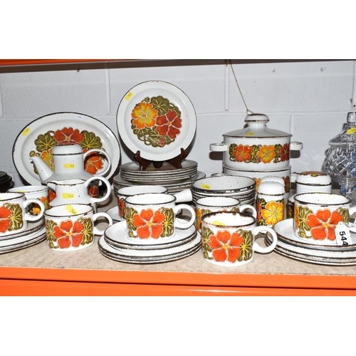 544 - FORTY SEVEN PIECES OF  MID 20TH CENTURY MIDWINTER STONEHENGE 'NASTURTIUM' PATTERN TABLEWARE, compris... 