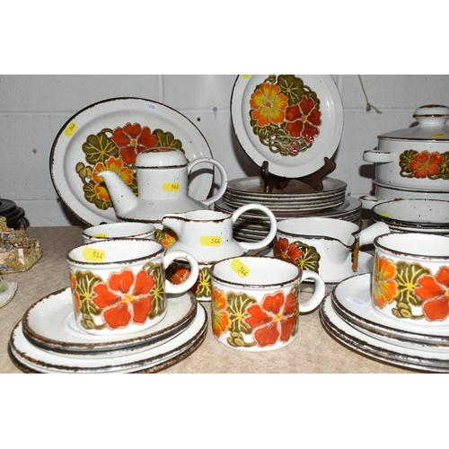 544 - FORTY SEVEN PIECES OF  MID 20TH CENTURY MIDWINTER STONEHENGE 'NASTURTIUM' PATTERN TABLEWARE, compris... 