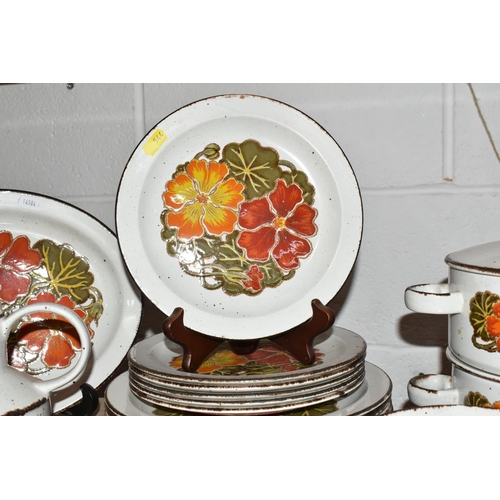 544 - FORTY SEVEN PIECES OF  MID 20TH CENTURY MIDWINTER STONEHENGE 'NASTURTIUM' PATTERN TABLEWARE, compris... 