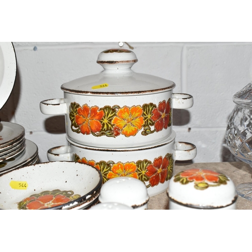 544 - FORTY SEVEN PIECES OF  MID 20TH CENTURY MIDWINTER STONEHENGE 'NASTURTIUM' PATTERN TABLEWARE, compris... 