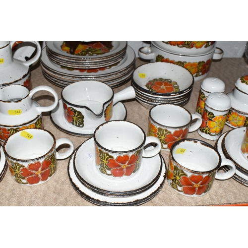 544 - FORTY SEVEN PIECES OF  MID 20TH CENTURY MIDWINTER STONEHENGE 'NASTURTIUM' PATTERN TABLEWARE, compris... 