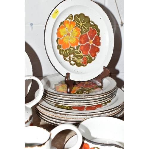 544 - FORTY SEVEN PIECES OF  MID 20TH CENTURY MIDWINTER STONEHENGE 'NASTURTIUM' PATTERN TABLEWARE, compris... 