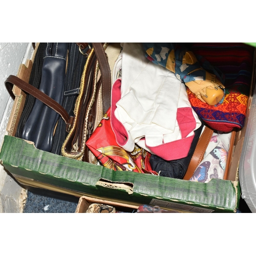 549 - SEVEN BOXES AND LOOSE LADIES' SHOES AND BAGS, to include a large quantity of shoes, UK size 5/6, mak... 