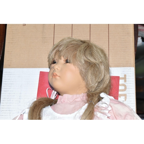 553 - AN ANNETTE HIMSTEDT 'NEBLINA' DOLL 1991/92, a girl from Switzerland, honey coloured hair and brown e... 