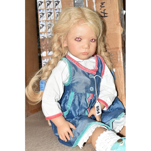 554 - AN ANNETTE HIMSTEDT 'ULLWA' DOLL1999, a girl from Norway, honey blonde hair, blue plastic eyes, heig... 