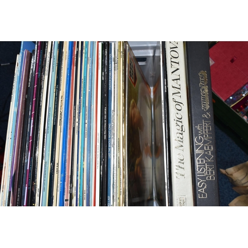 558 - TWO BOXES OF LP RECORDS, approximately one hundred LP records, artists include James Last, Matt Monr... 