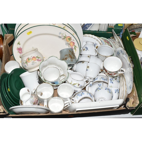 589 - SIX BOXES OF CERAMIC KITCHENWARE, to include Churchill Jeff Banks Ports of Call Kabul dinnerware app... 