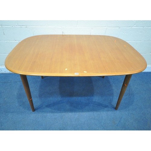 1202 - SKOVMAND & ANDERSON, A MID CENTURY DANISH TEAK EXTENDNING DINING TABLE, with two additional leaves, ... 