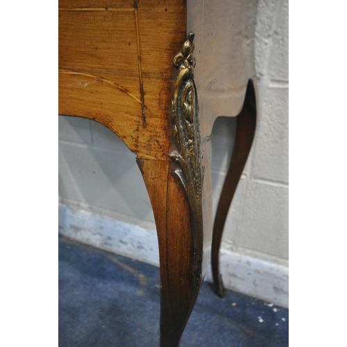 1241 - A 19TH CENTURY ROSEWOOD BUREAU DE DAME, the fall front door with floral marquetry inlay, enclosing a... 