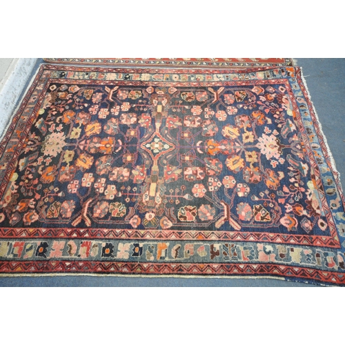 1265 - A PERSIAN SUMAK RUG, with a diagonal stripped pattern, within a different field, and a multi strap b... 