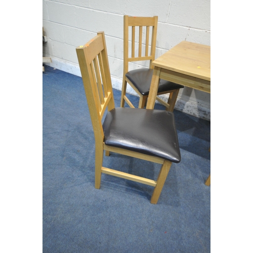 1275 - A MODERN RECTANGULAR TABLE, length 118cm x depth 76cm x height 76cm, along with a set of four chairs... 