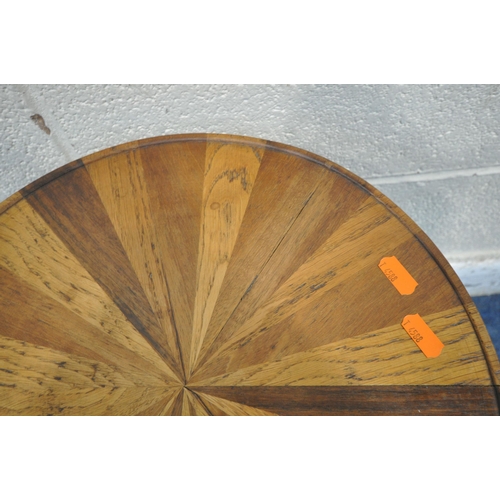 1283 - A 20TH CENTURY SPECIMEN TRIPOD TABLE, with a dish circular top, turned support, raised on three legs... 