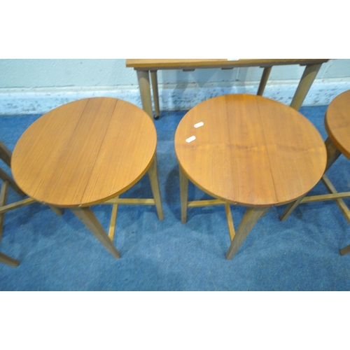 1294 - POSSIBLY POUL HUNDEVAD FOR NOVY DOMOV, A MID CENTURY TEAK NEST OF FIVE TABLES, largest table width 6... 