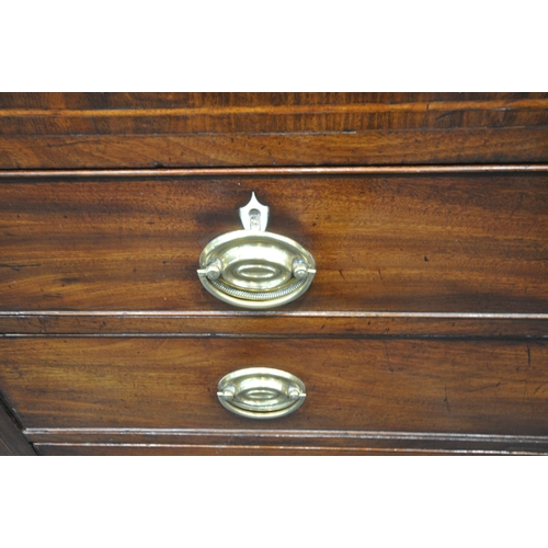 1330 - A GEORGIAN MAHOGANY CHEST OF TWO SHORT OVER THREE LONG DRAWERS, with ivory escutcheons, replacement ... 