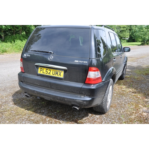 1001 - A 2002 MERCEDES ML55 AMG AUTO SUV CAR in black with 5439cc V8 petrol engine, automatic gearbox, firs... 