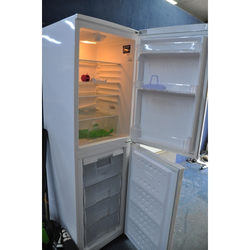 1055 - A BEKO K64299H TALL FRIDGE FREEZER width 55cm depth 50cm height 182cm (PAT pass and working at 5 and... 