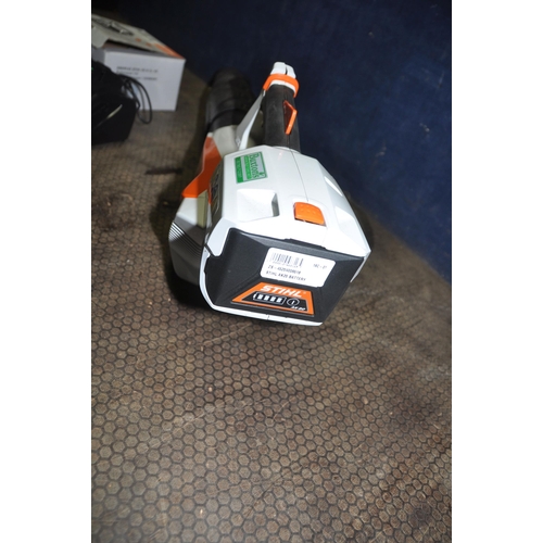 1071 - A STIHL BGA57 36V GARDEN BLOWER with two batteries and one boxed charger (PAT pass and working)