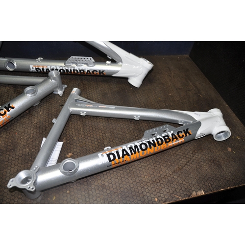 1079 - FIVE DIAMONDBACK LABELLED ALUMINIUM MOUNTAIN BIKE FRAMES