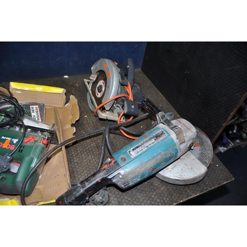 1100 - A COLLECTION OF 240 VOLT POWER TOOLS including an Elu MFF80 planer in metal case, a NuTool mitre saw... 