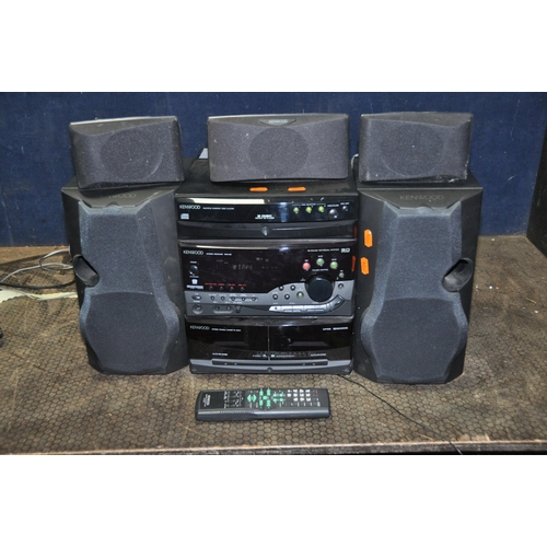 1104 - A KENWOOD RXD-G5 HIF FI with five matching speakers and remote (PAT pass and working apart from CD n... 