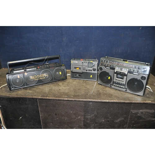 1105 - THREE VINTAGE PORTABLE HI FIS comprising of an Aiwa TPR-950, an Aiwa TPR-250 (both tape players not ... 