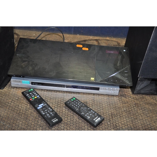 1112 - A SONY BDV-N7200W BLU RAY HOME THEATRE CONTROLLER with remote, a SS-WSB126 sub-woofer, a Sony DVP-NS... 