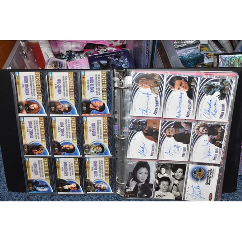 467 - FOUR BOXES OF TRADING CARDS, to include autographed cards: James Pickens Jr, Nicholas Lea, Bruce Har... 