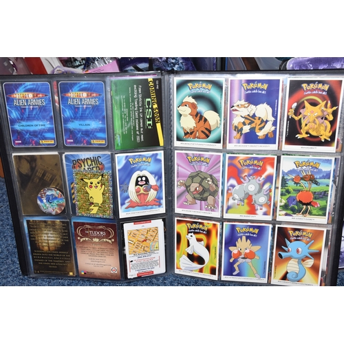 467 - FOUR BOXES OF TRADING CARDS, to include autographed cards: James Pickens Jr, Nicholas Lea, Bruce Har... 