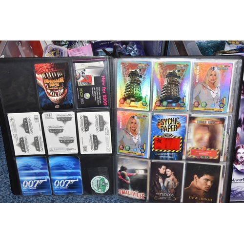 467 - FOUR BOXES OF TRADING CARDS, to include autographed cards: James Pickens Jr, Nicholas Lea, Bruce Har... 