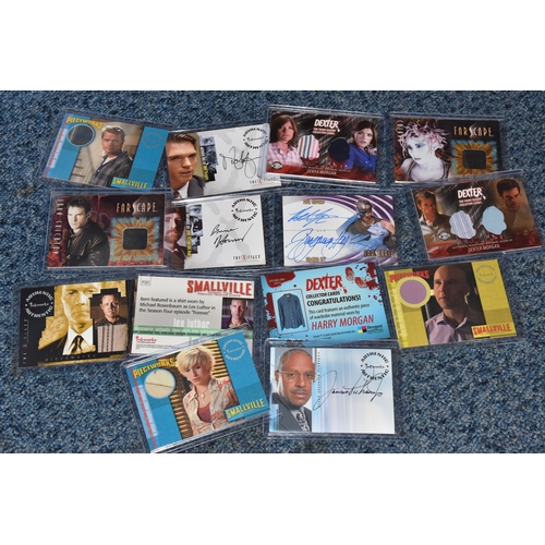 467 - FOUR BOXES OF TRADING CARDS, to include autographed cards: James Pickens Jr, Nicholas Lea, Bruce Har... 