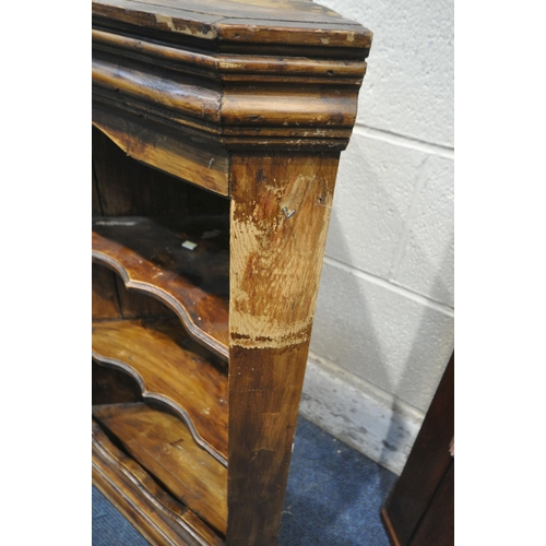 1217 - A VICTORIAN MAHOGANY COMMODE, the hinged lid enclosing a ceramic pot, a pull out foot rest, raised o... 