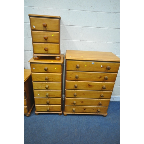 1245 - A SELECTION OF PINE BEDROOM FURNITURE, to include a chest of six drawers, width 82cm x depth 47cm x ... 