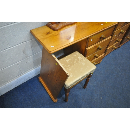 1245 - A SELECTION OF PINE BEDROOM FURNITURE, to include a chest of six drawers, width 82cm x depth 47cm x ... 