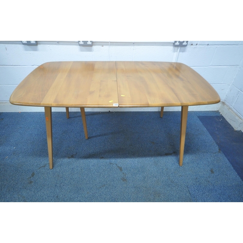 1269 - LUCIAN ERCOLANI, A MID CENTURY ELM AND BEECH GRAND WINDSOR EXTENDING DINING TABLE, with a bi-fold le... 