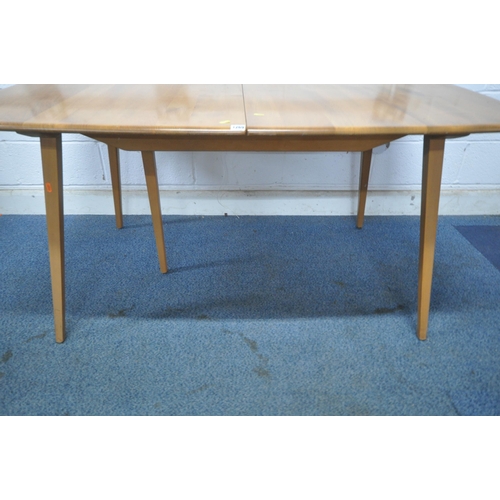 1269 - LUCIAN ERCOLANI, A MID CENTURY ELM AND BEECH GRAND WINDSOR EXTENDING DINING TABLE, with a bi-fold le... 