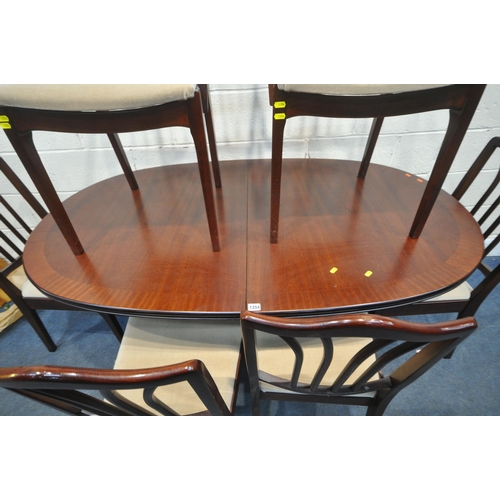 1354 - A LATE 20TH CENTURY MAHOGANY OVAL EXTENDING DINING TABLE, length 160cm x depth 100cm x depth 76cm, a... 