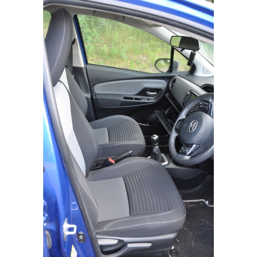 1001 - A 2017 TOYOTA YARIS FIVE DOOR HATCHBACK CAR in metallic blue 1496cc VVT-iE petrol engine, 6 speed ma... 