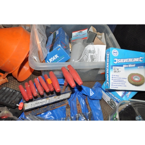 1064 - THREE BOXES CONTAINING AUTOMOTIVE AND OTHER TOOLS including a Clarke Diagnostic meter, a battery cha... 