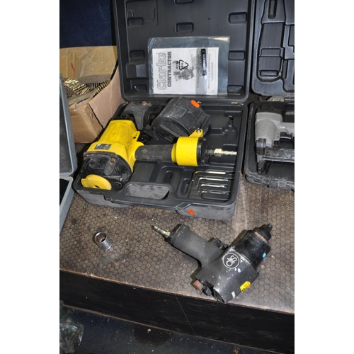 1069 - A COLLECTION OF AIR TOOLS comprising of a Clarke Coil Nailer in box, a Dakota brad nailer in case, a... 