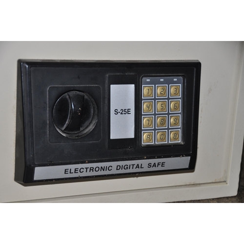 1100 - TWO ELECTRONIC PERSONAL SAFES one by Safewell (open, batteries removed but no key) and the other unb... 