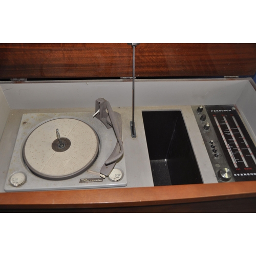 1123 - A MID 20th CENTURY FERGUSON MODEL 3318 RADIO GRAM with a Monarch turntable width 88cm depth 44cm hei... 