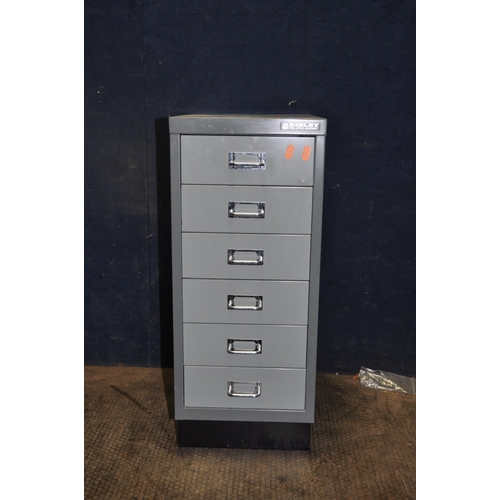 1124 - A BISLEY SIX DRAWER FILE CABINET width 28cm depth 41cm height 67cm