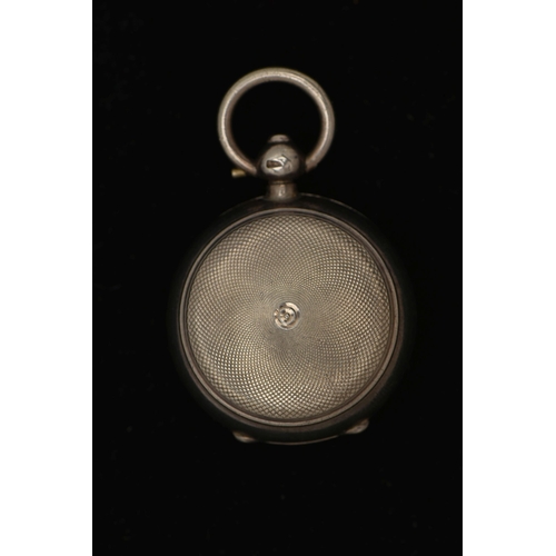 57 - A GEORGE V SILVER SOVEREIGN CASE, circular form case with an engine turned pattern and vacant cartou... 