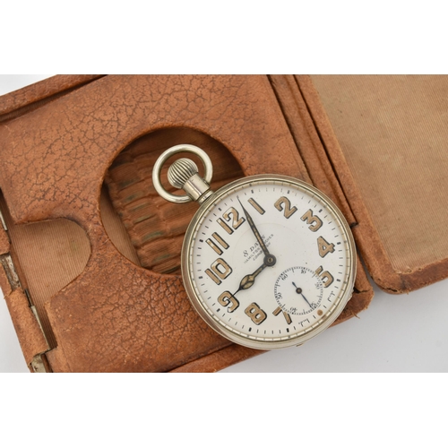 75 - A HAMILTON & INCHES OPEN FACE POCKET WATCH, the white face with gold coloured Arabic numbers, a subs... 