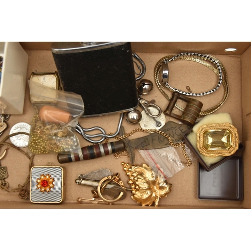 106 - A SELECTION OF JEWELLERY, WATCHES ETC, to include an open face pocket watch, stamped 0.935, a silver... 