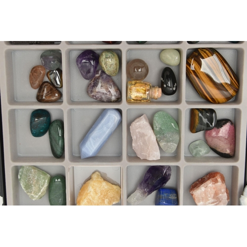 107 - A LARGE ASSORTMENT OF MINERAL SPECIMENS, to include a amethyst geode, a small citirine geode, polish... 