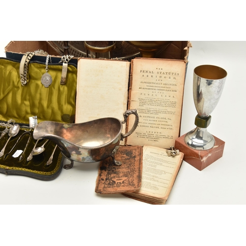 119 - A SELECTION OF SILVER, PLATED WARE AND MISCELLANEOUS ITEMS, to include an Edwardian cased set of sil... 